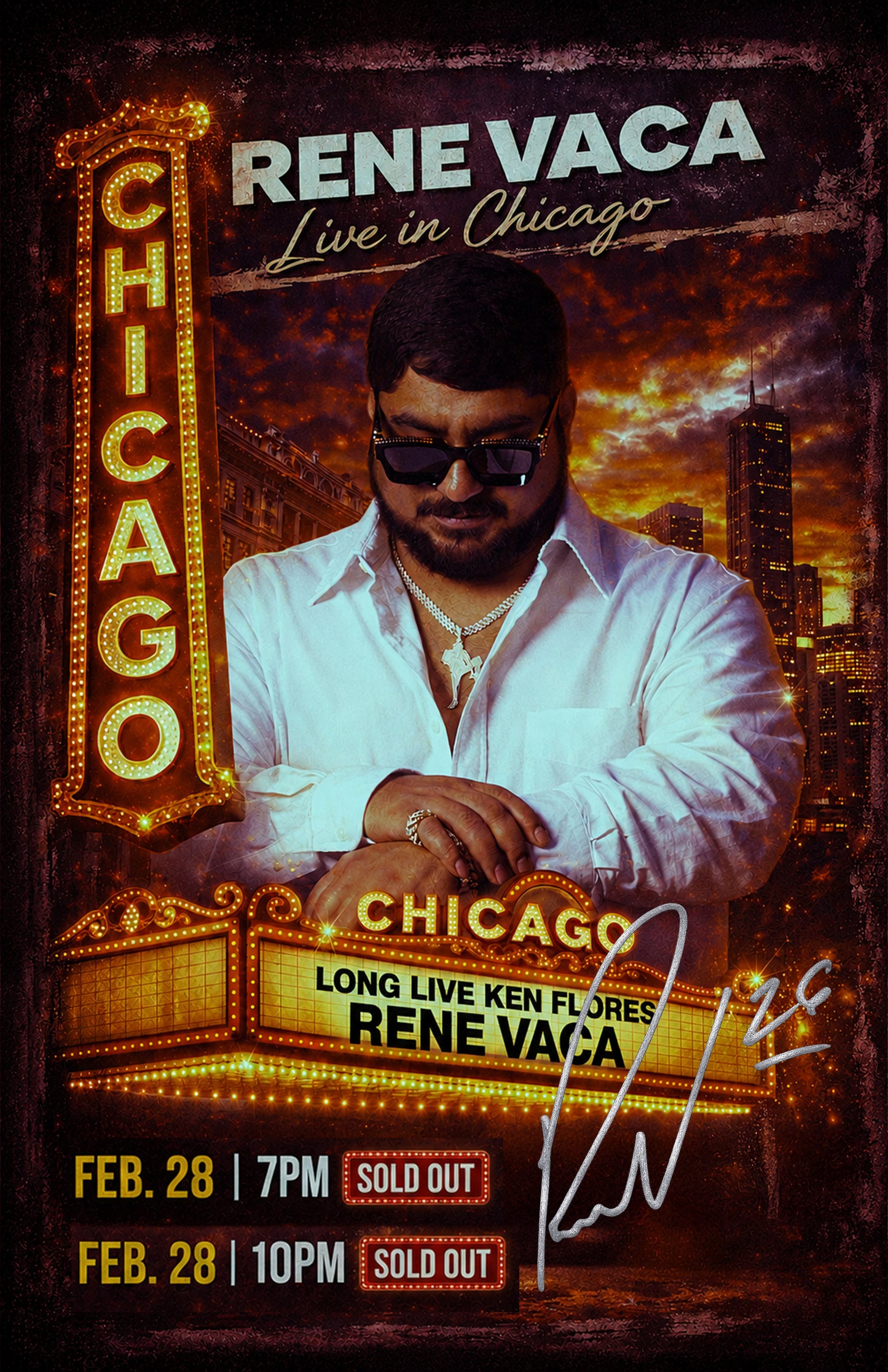 Rene Vaca Chicago Theater Poster (Signed & Numbered Limited Edition)