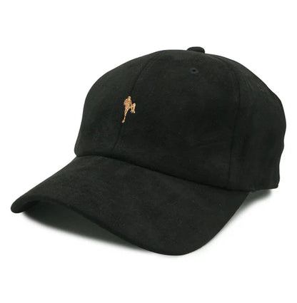 Leg  Suede Hat - Black & Gold